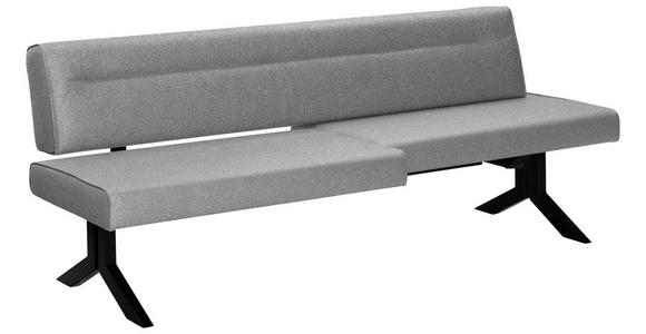 SITZBANK 220/87/70-86 cm in Hellgrau - Hellgrau/Schwarz, KONVENTIONELL, Textil/Metall (220/87/70-86cm) - Moderano