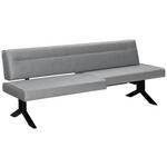 SITZBANK 220/87/70-86 cm  in Hellgrau  - Hellgrau/Schwarz, KONVENTIONELL, Textil/Metall (220/87/70-86cm) - Moderano