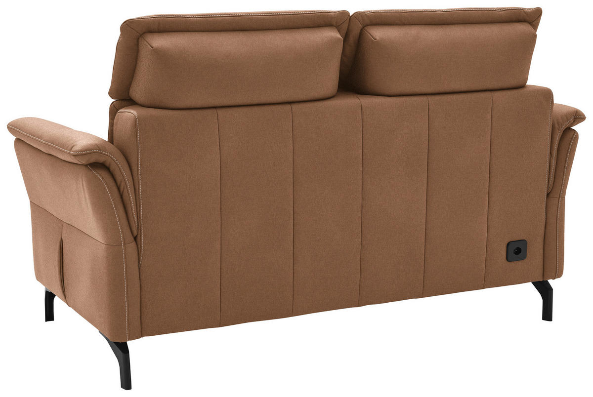 2-SITZER-SOFA in Mikrofaser Hellbraun  - Hellbraun/Schwarz, KONVENTIONELL, Textil/Metall (178/103/95cm) - Dieter Knoll