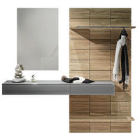 GARDEROBE 3-teilig  in 192/202/41,5 cm  - Eichefarben/Grau, Natur, Glas/Holz (192/202/41,5cm) - Voglauer