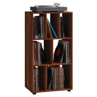 SCHALLPLATTENREGAL - Nussbaumfarben, Modern, Holzwerkstoff/Kunststoff (60/115/36cm) - MID.YOU