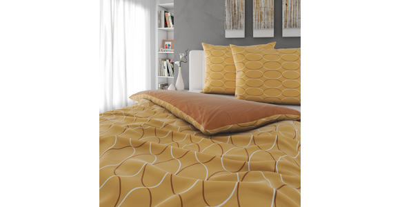 WENDEBETTWÄSCHE Mavie Satin 200/200 cm  - Gelb, KONVENTIONELL, Textil (200/200cm) - Novel