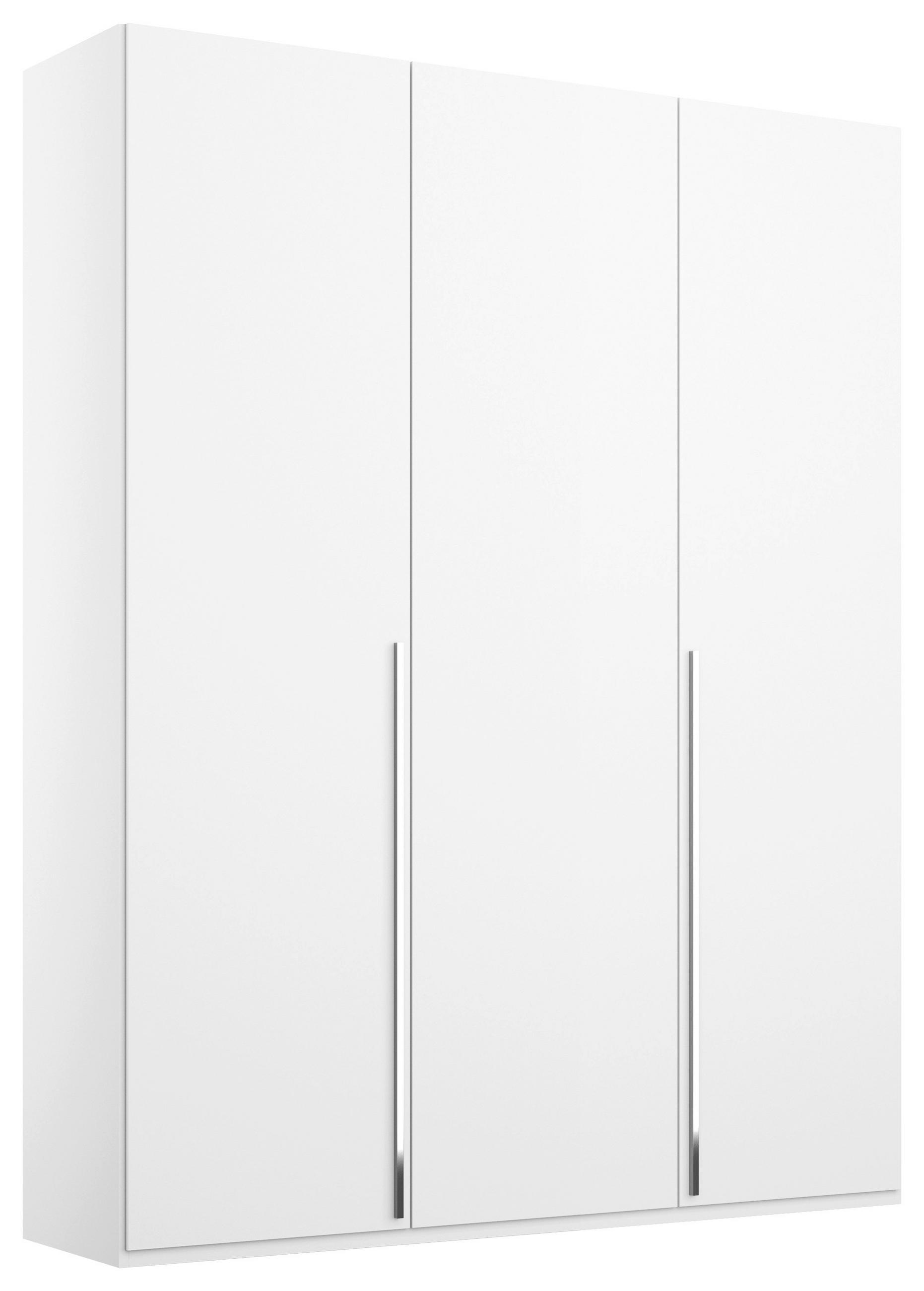 DREHTÜRENSCHRANK 151/223/60 cm 3-türig Weiß  - Chromfarben/Weiß, Design, Holzwerkstoff/Metall (151/223/60cm) - home24
