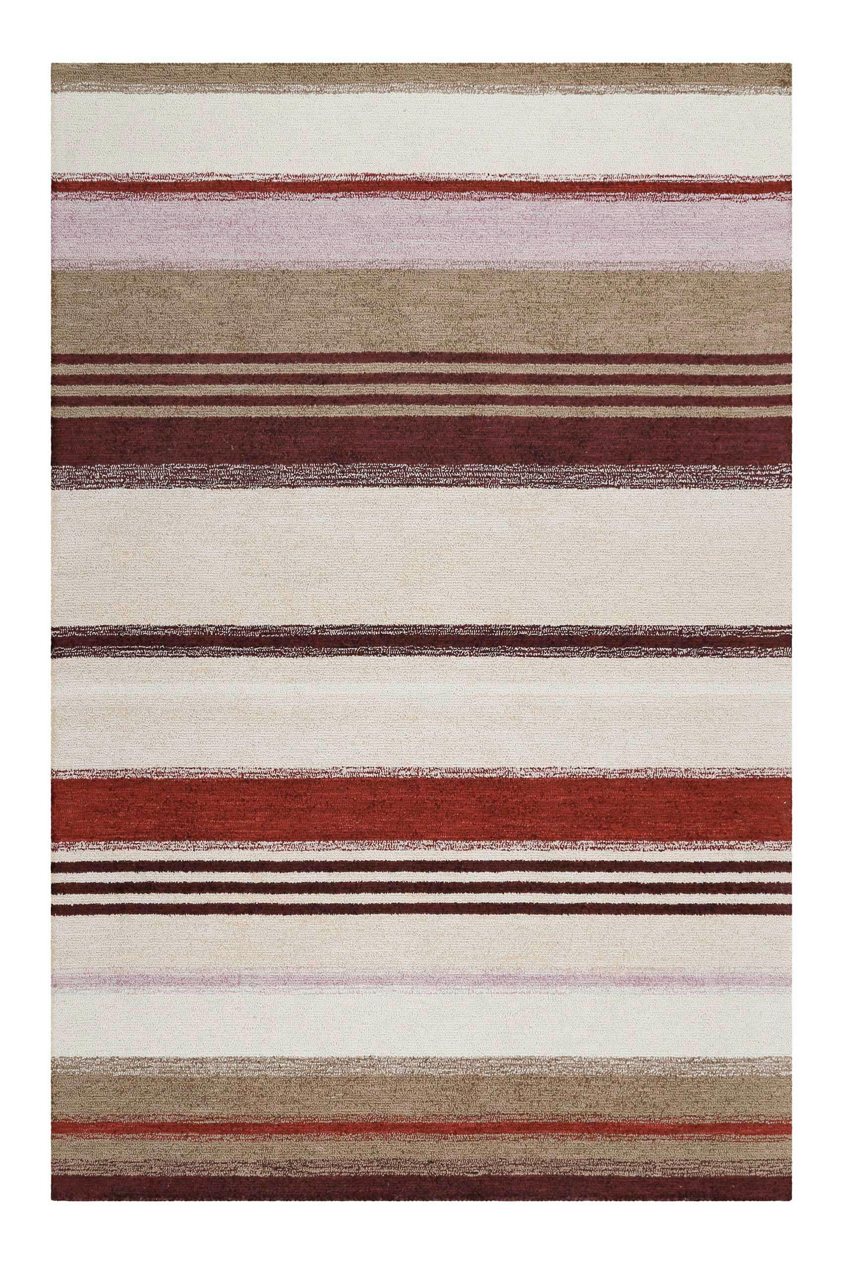 Esprit Flachwebeteppich Petrol Beige, Braun, Bordeaux 80x150 cm
