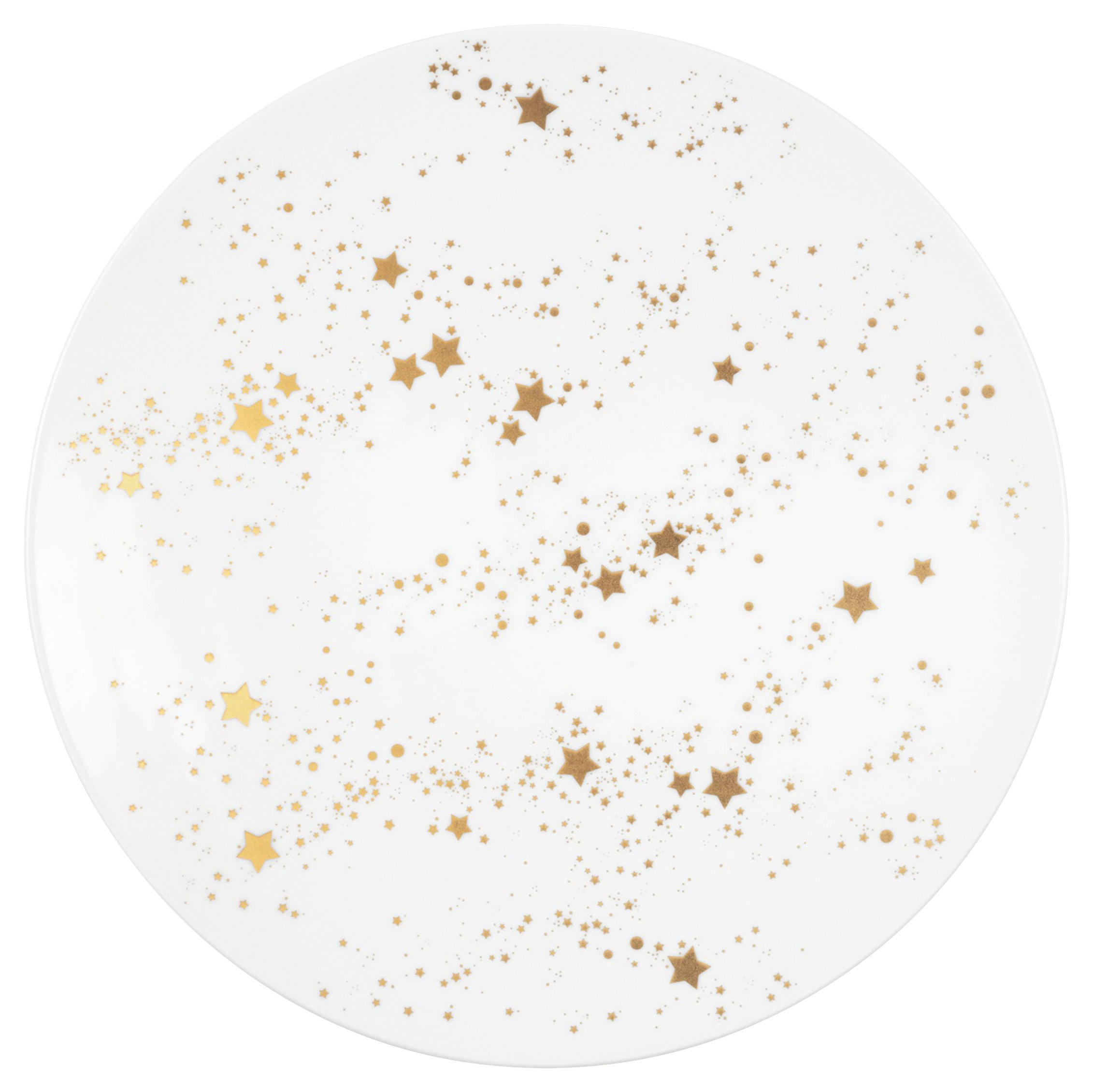 PLITKI TANJIR  27,5 cm           LIBERTY GOLDEN STARS 65404   - bela/zlatna, Dizajnerski, keramika (27,5cm) - Seltmann Weiden