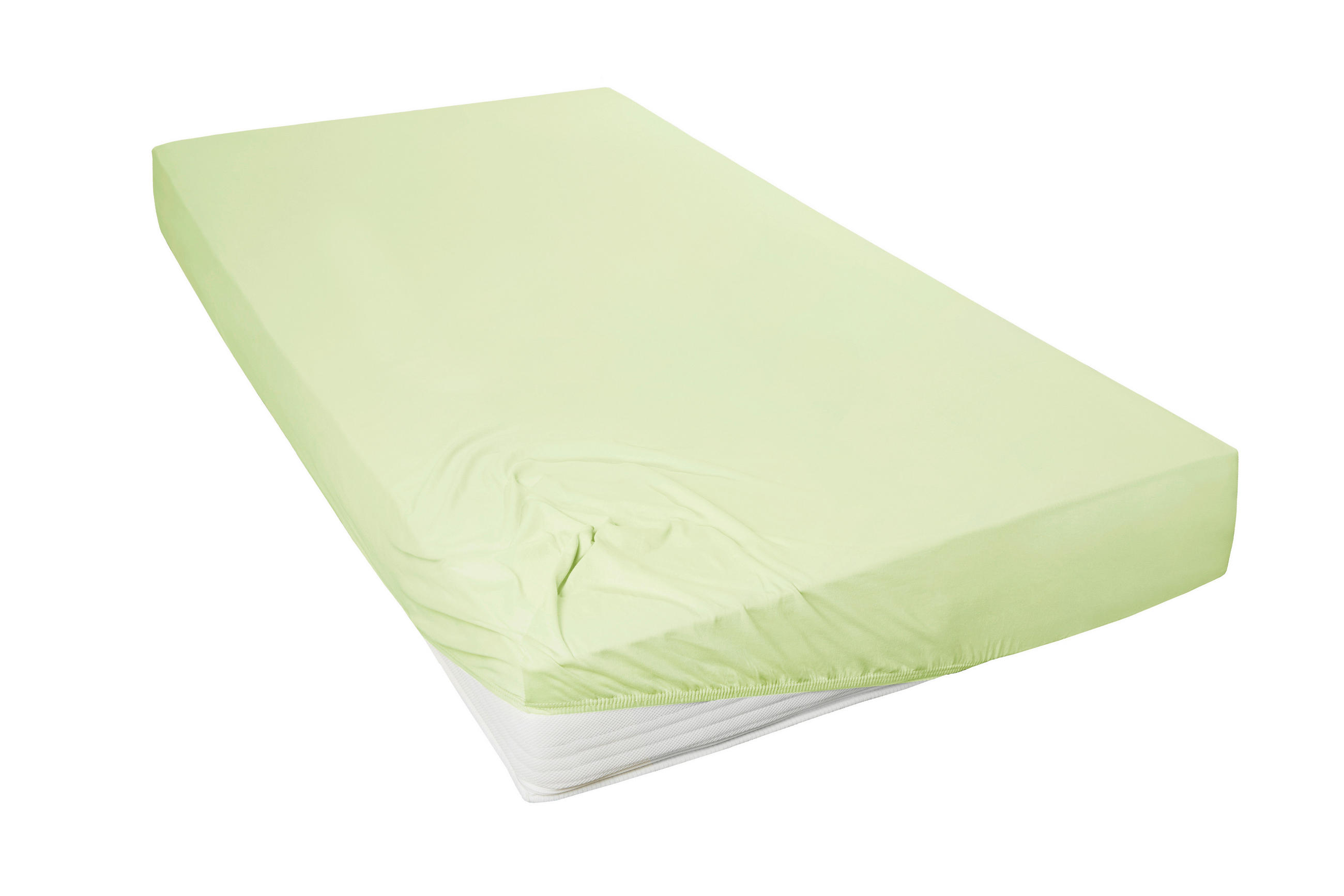 SPANNLEINTUCH 150/200 cm Jersey  - Limette, Basics, Textil (150/200cm)