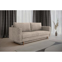SCHLAFSOFA COCO Braun  inkl. Rückenkissen, Schlaffunktion  - Erlefarben/Schwarz, Design, Holzwerkstoff/Kunststoff (232/90/97cm) - MID.YOU