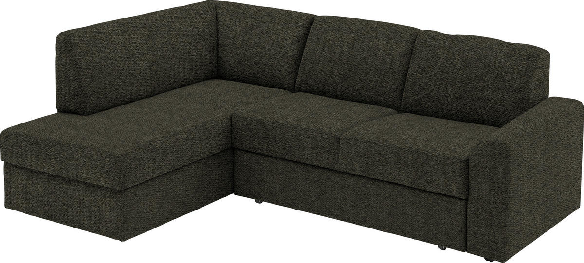 ECKSOFA in Webstoff Dunkelgrün  - Dunkelgrün/Schwarz, Konventionell, Kunststoff/Textil (165/224cm) - Xora
