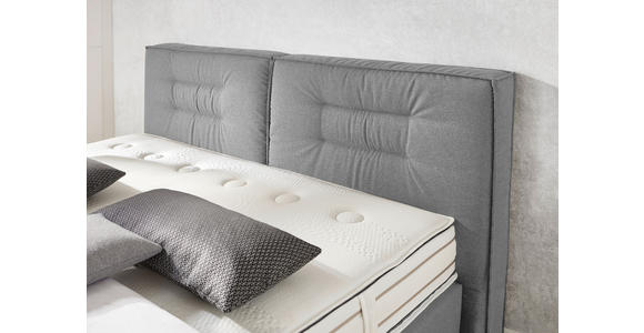 BOXSPRINGBETT 180/200 cm in Hellgrau - Chromfarben/Hellgrau, KONVENTIONELL, Textil (180/200cm) - Dieter Knoll