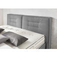 BOXSPRINGBETT 180/200 cm,  in Hellgrau, Matratze, H2 + H2 = mittel  - Chromfarben/Hellgrau, KONVENTIONELL, Textil (180/200cm) - Dieter Knoll