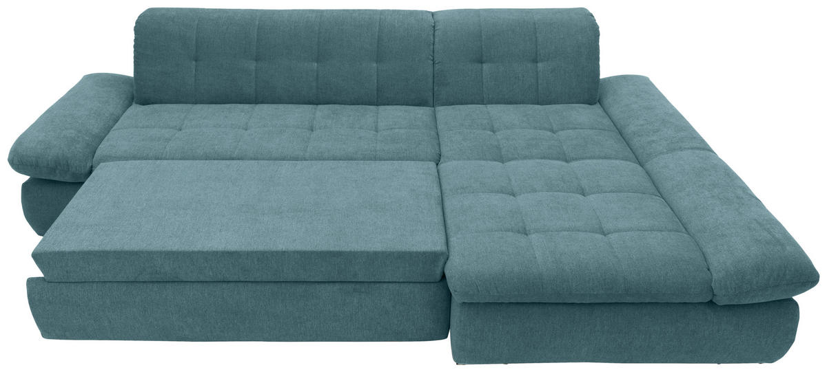 ECKSOFA in Mikrofaser Petrol  300/172 cm  - Chromfarben/Petrol, KONVENTIONELL, Textil/Metall (300/172cm) - MID.YOU