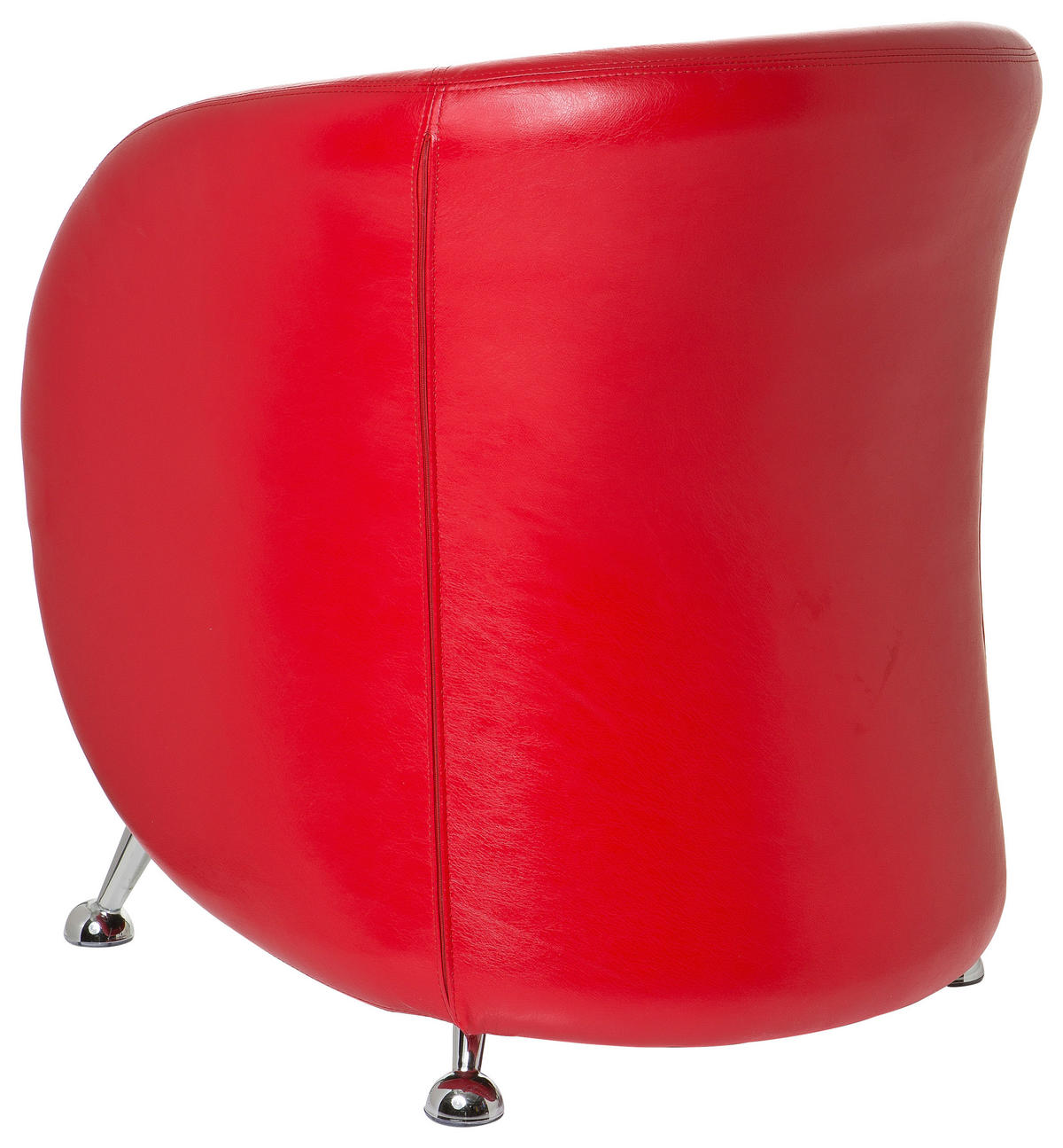 SESSEL Lederlook Rot    - Chromfarben/Rot, MODERN, Textil/Metall (60/85/50cm) - MID.YOU