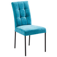 STOLIČKA, 46/91/61 cm - čierna/tyrkysová, Design, kov/textil (46/91/61cm) - Xora