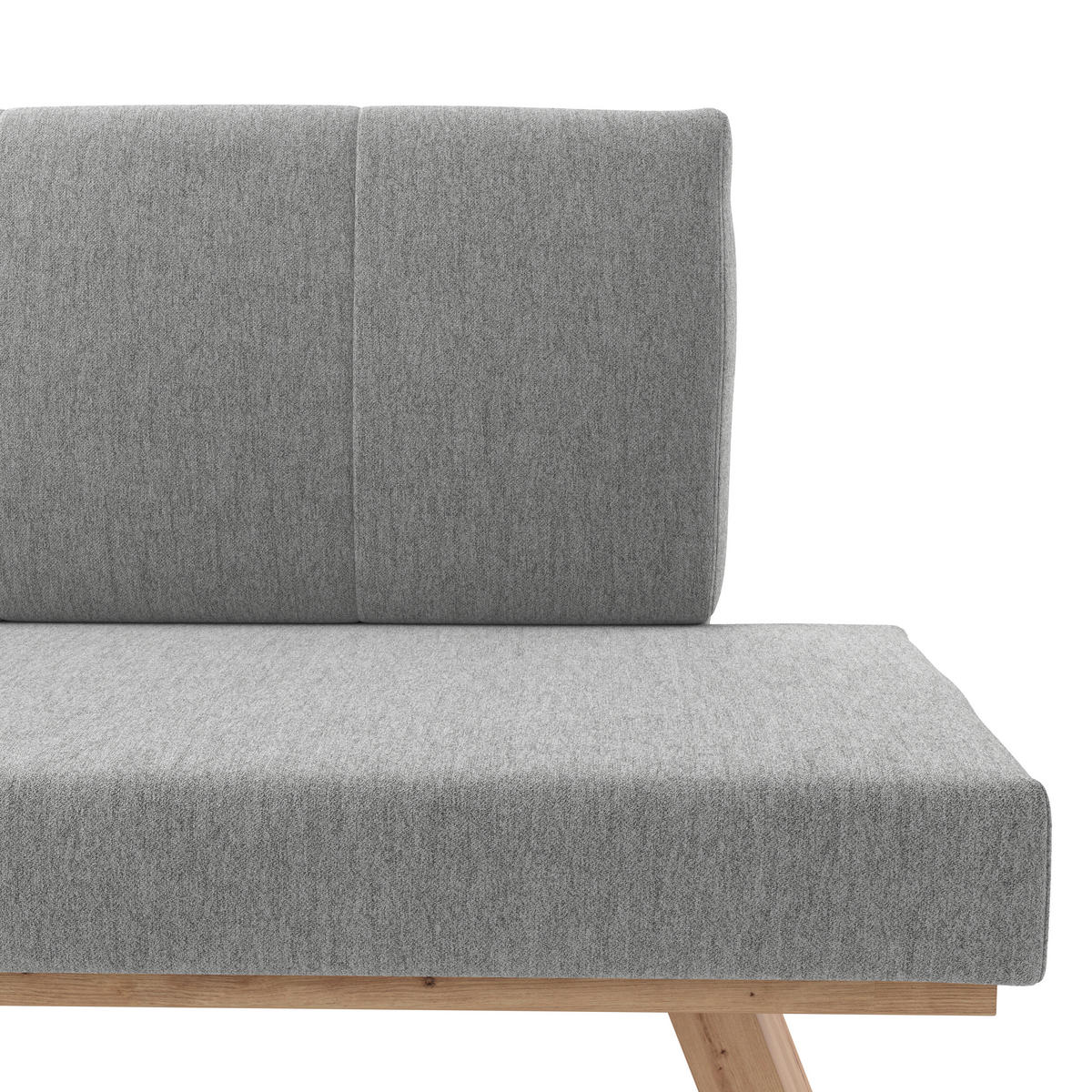 ECKBANK 140/160 cm Webstoff Hellgrau   - Eichefarben/Hellgrau, KONVENTIONELL, Textil (140/160cm)