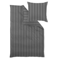POSTELJNINA COMO 140/200 cm damast siva, črna  - siva/črna, Basics, tekstil (140/200cm) - Curt Bauer