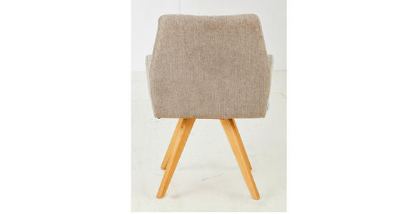 ARMLEHNSTUHL in Webstoff - Taupe/Eichefarben, KONVENTIONELL, Holz/Textil (62/87,5/68,5cm) - Linea Natura