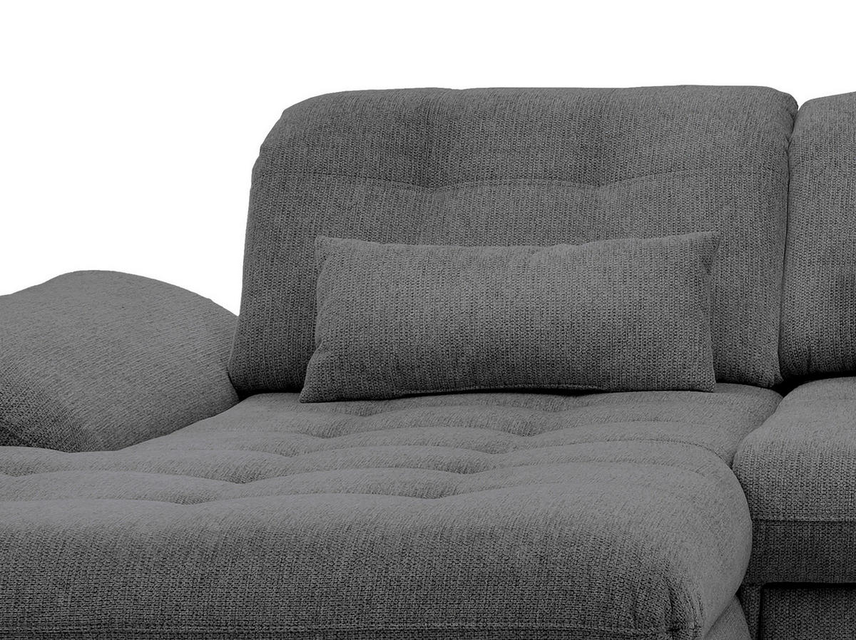 ECKSOFA Anthrazit Chenille  - Chromfarben/Anthrazit, MODERN, Textil/Metall (184/314cm) - Livetastic