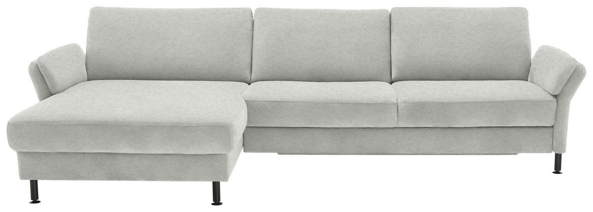 ECKSOFA Chenille, Flachgewebe Beige  - Beige/Schwarz, Design, Textil/Metall (175/316cm) - Dieter Knoll