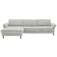 ECKSOFA  in Chenille, Flachgewebe Beige  175/316 cm  - Beige/Schwarz, Design, Textil/Metall (175/316cm) - Dieter Knoll