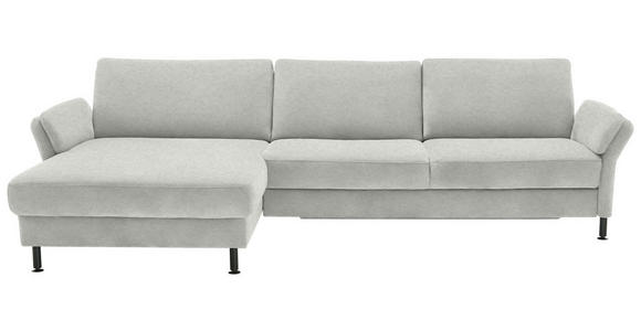 ECKSOFA  in Chenille, Flachgewebe Beige  175/316 cm  - Beige/Schwarz, Design, Textil/Metall (175/316cm) - Dieter Knoll