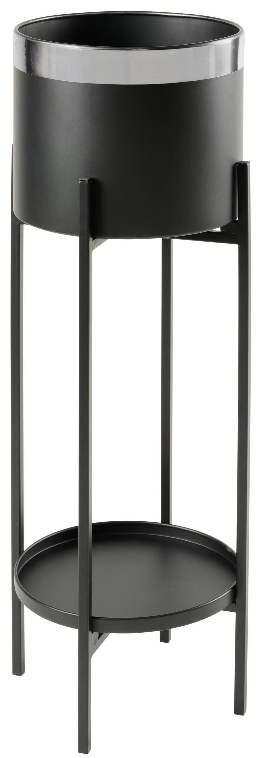 VÄXTKRUKA 28,5/83 cm  - silver/svart, Trend, metall (28,5/83cm) - Ambia Home
