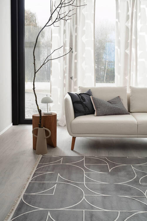 TKANÝ KOBEREC, 160/230 cm, antracitová - antracitová, Basics, textil (160/230cm) - Schöner Wohnen