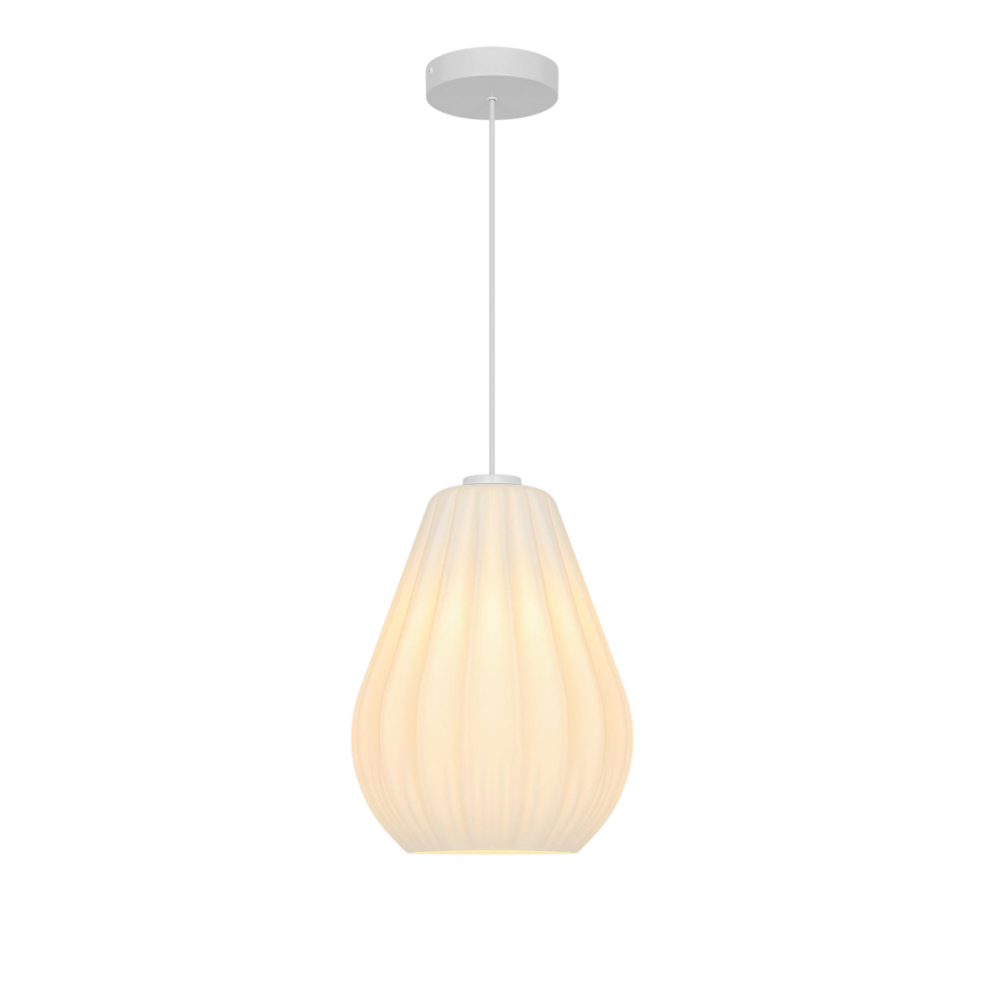 PENDELLEUCHTE Sallino 24/33 cm  - Weiß, Design, Glas (24/33cm) - Nordlux