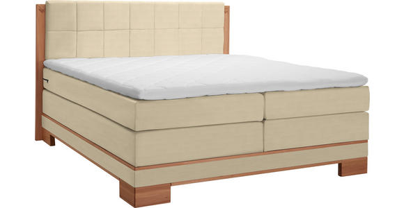 BOXSPRINGBETT 180/200 cm  in Buchefarben, Beige  - Beige/Buchefarben, Natur, Holz/Textil (180/200cm) - Linea Natura