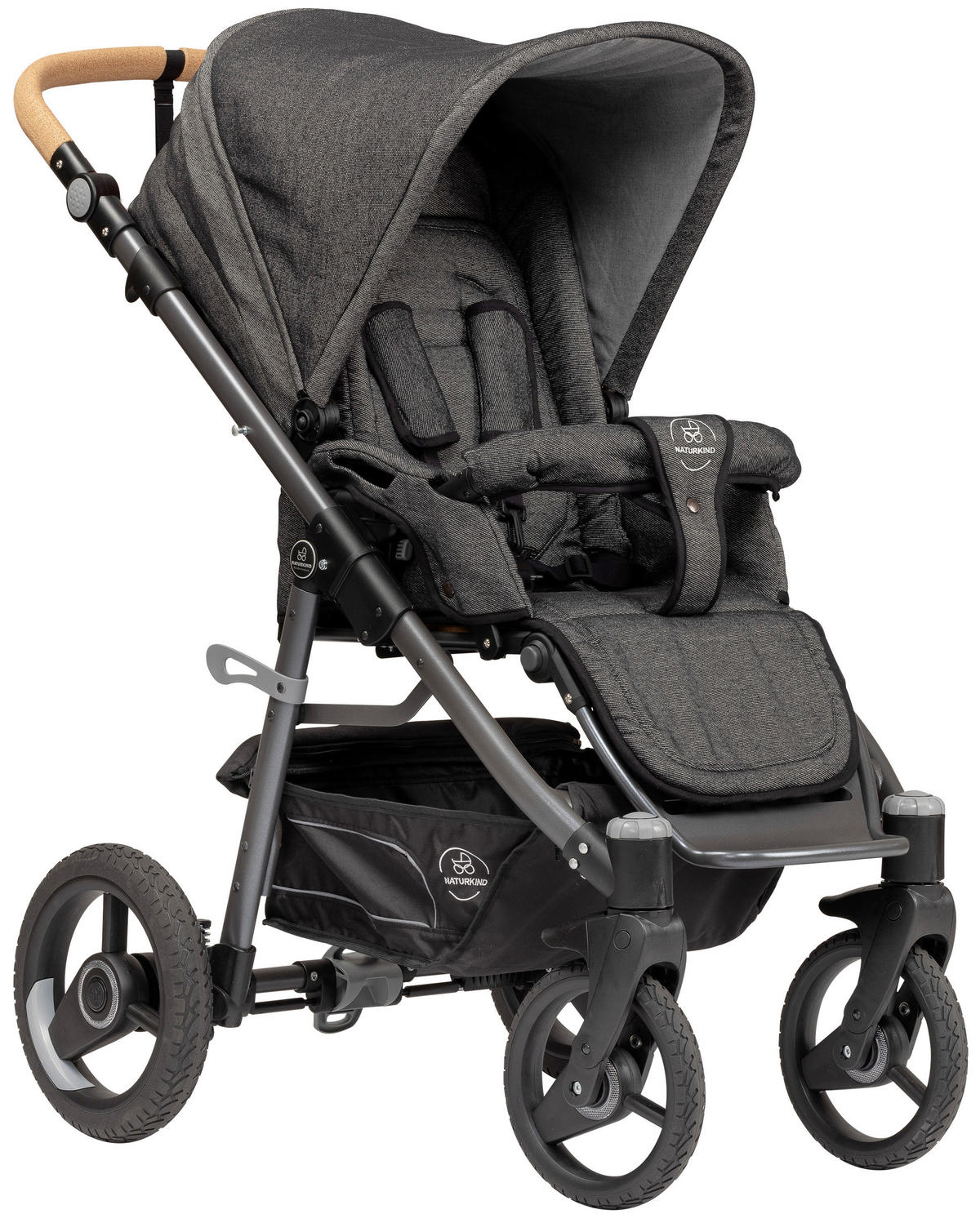 KINDERWAGEN LUX EVO  - Anthrazit/Graphitfarben, Basics, Textil/Metall (64/110/100cm) - Naturkind