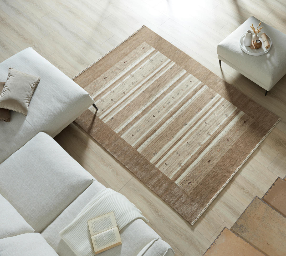 ORIENTALISK MATTA 90/160 cm Savannah Loribaf  - beige/brun, Lifestyle, textil (90/160cm) - Cazaris