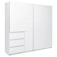 SCHIEBETÜRENSCHRANK 215/205/61,5 cm 2-türig Weiß  - Weiß, MODERN, Holzwerkstoff/Metall (215/205/61,5cm) - MID.YOU