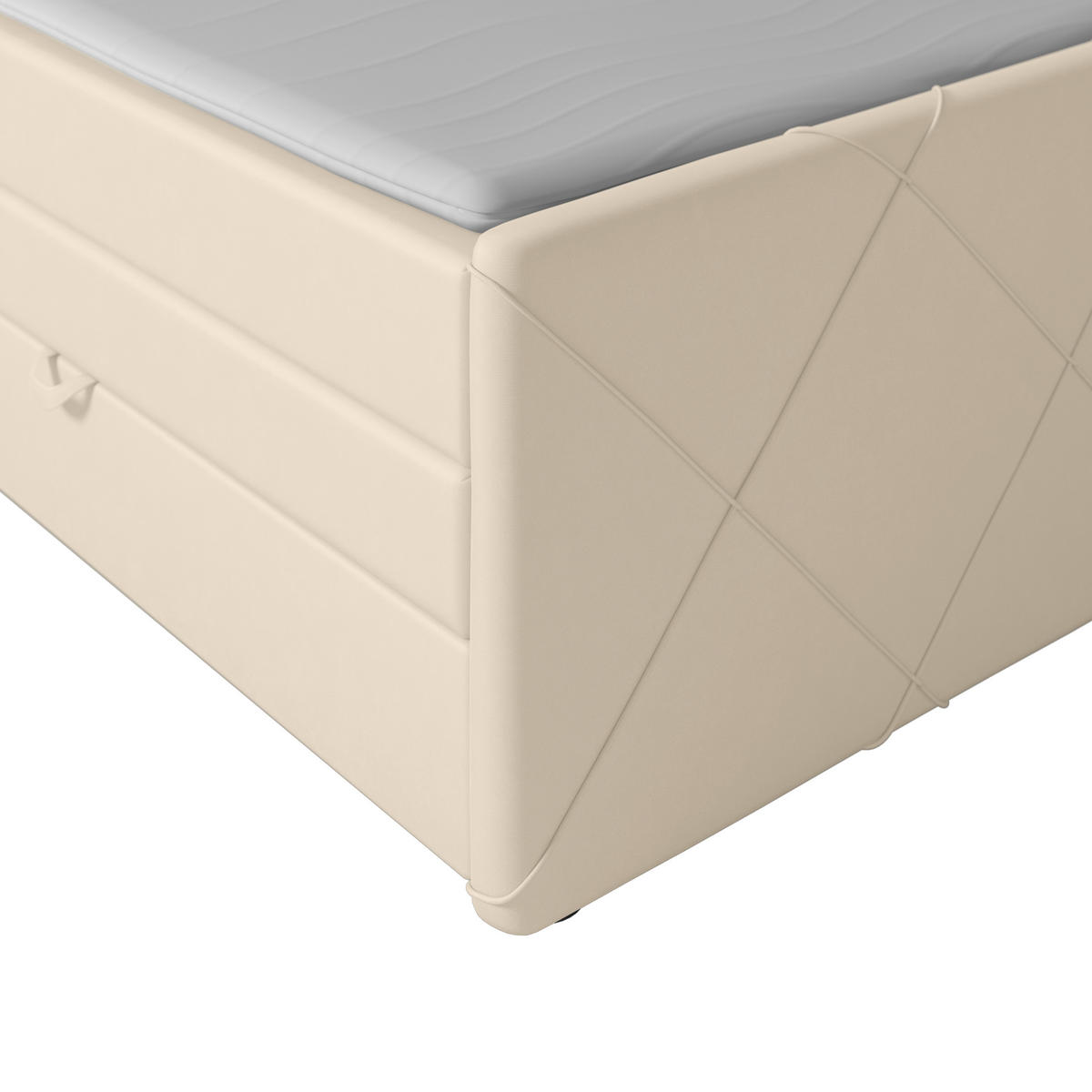 BOXSPRINGBETT 180/200 cm  in Weiss  - Weiss/Schwarz, Modern, Holzwerkstoff/Kunststoff (180/200cm) - MID.YOU