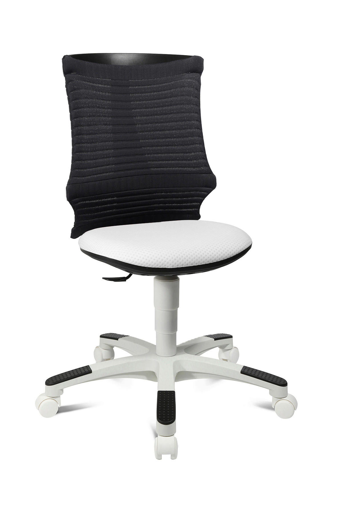 JUGENDDREHSTUHL Netzbespannung Grau, Weiß  - Weiß/Grau, Basics, Kunststoff/Textil (45/85-98/39cm) - Xora