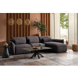 ECKSOFA  in Chenille Dunkelbraun  340/190 cm  - Dunkelbraun/Schwarz, Design, Kunststoff/Textil (340/190cm) - Belluti