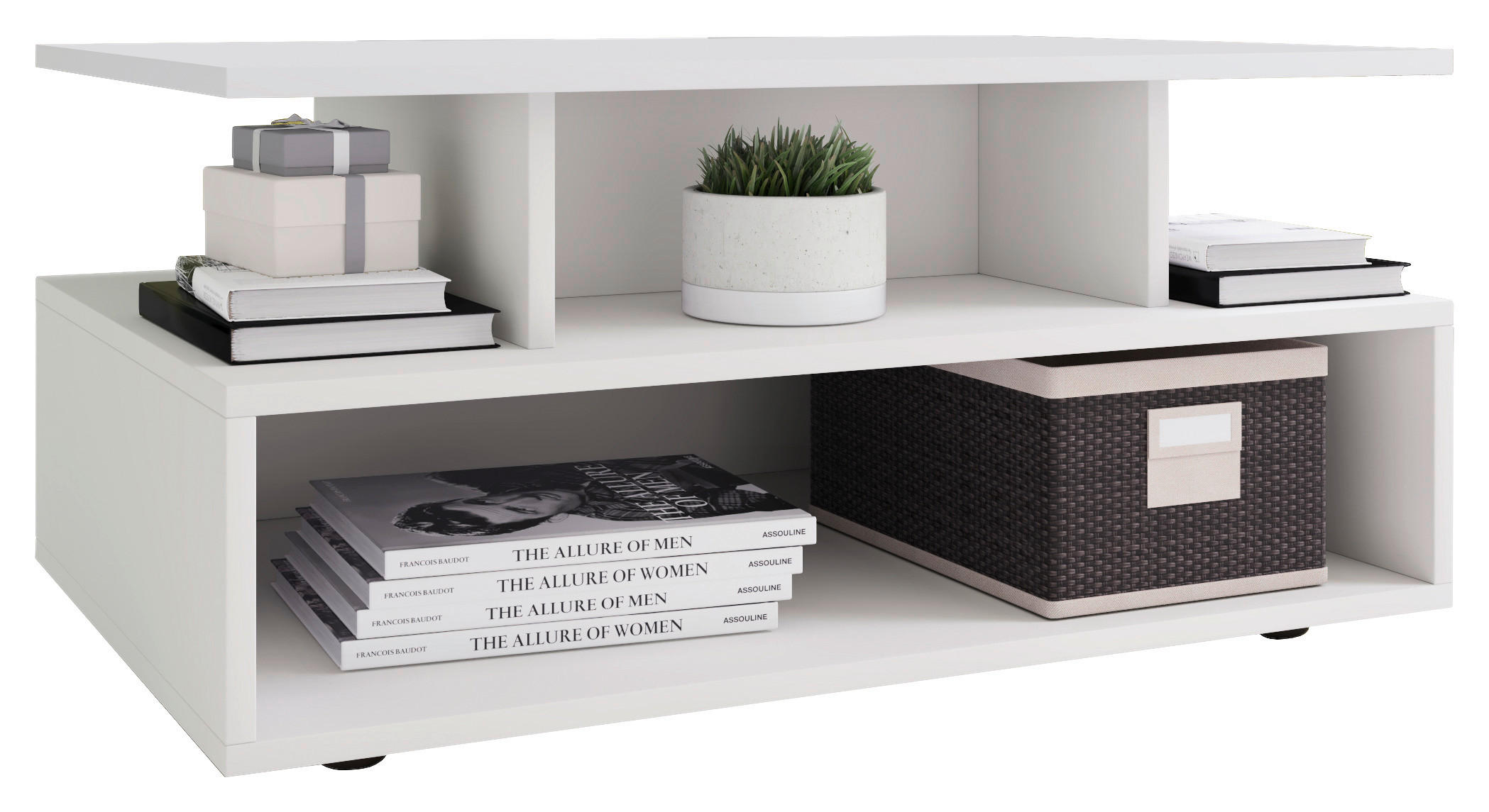 COUCHTISCH in Holzwerkstoff 80/50/40 cm  - Schwarz/Weiß, MODERN, Holzwerkstoff/Kunststoff (80/50/40cm) - MID.YOU