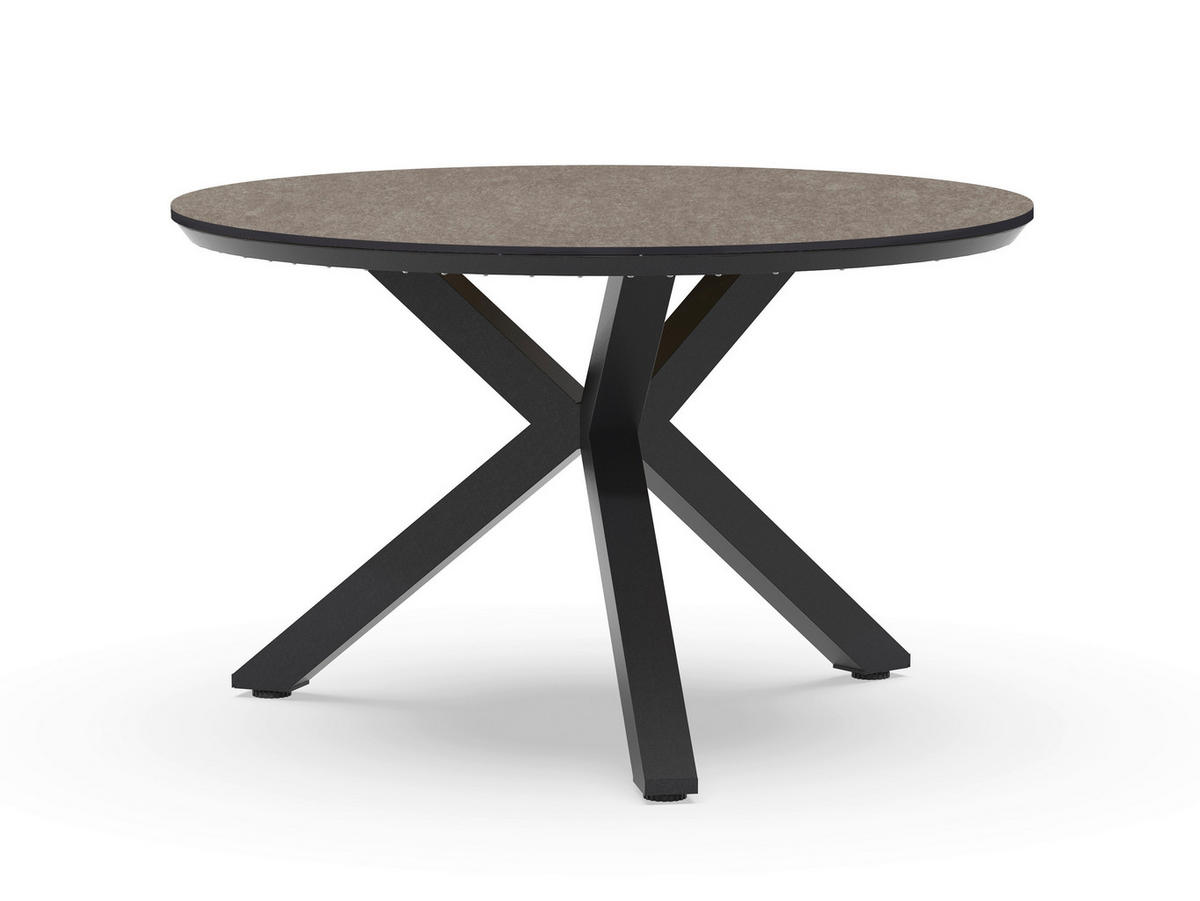 GARTENTISCH Metall, Kunststoff Dunkelgrau rund  - Dunkelgrau/Anthrazit, Basics, Kunststoff/Metall (120/120/74,5cm) - Tierra Outdoor