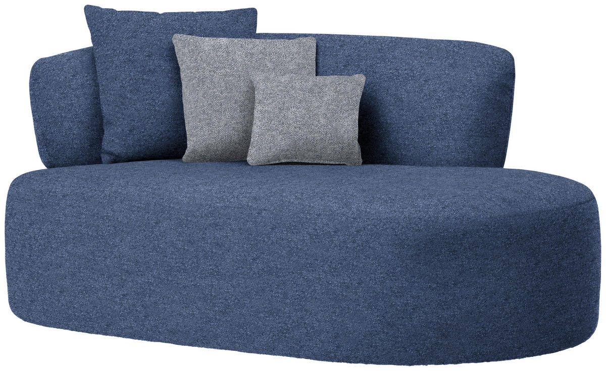 RÉCAMIERE in Flachgewebe Dunkelblau, Dunkelgrau  - Dunkelgrau/Schwarz, MODERN, Kunststoff/Textil (166/86/105cm) - Hom`in