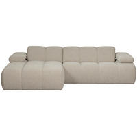 ECKSOFA Mojo Beige Bouclé  - Beige/Schwarz, Design, Kunststoff/Textil (160/284cm) - Livetastic