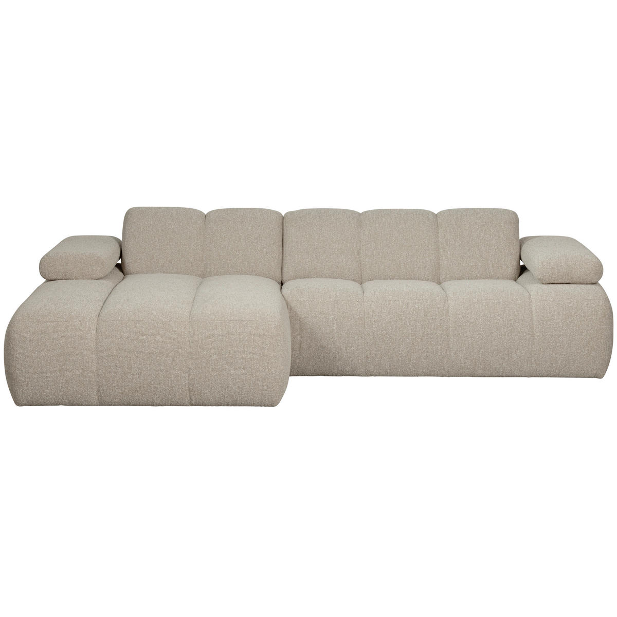 ECKSOFA Mojo Beige Bouclé  - Beige/Schwarz, Design, Kunststoff/Textil (160/284cm) - Livetastic
