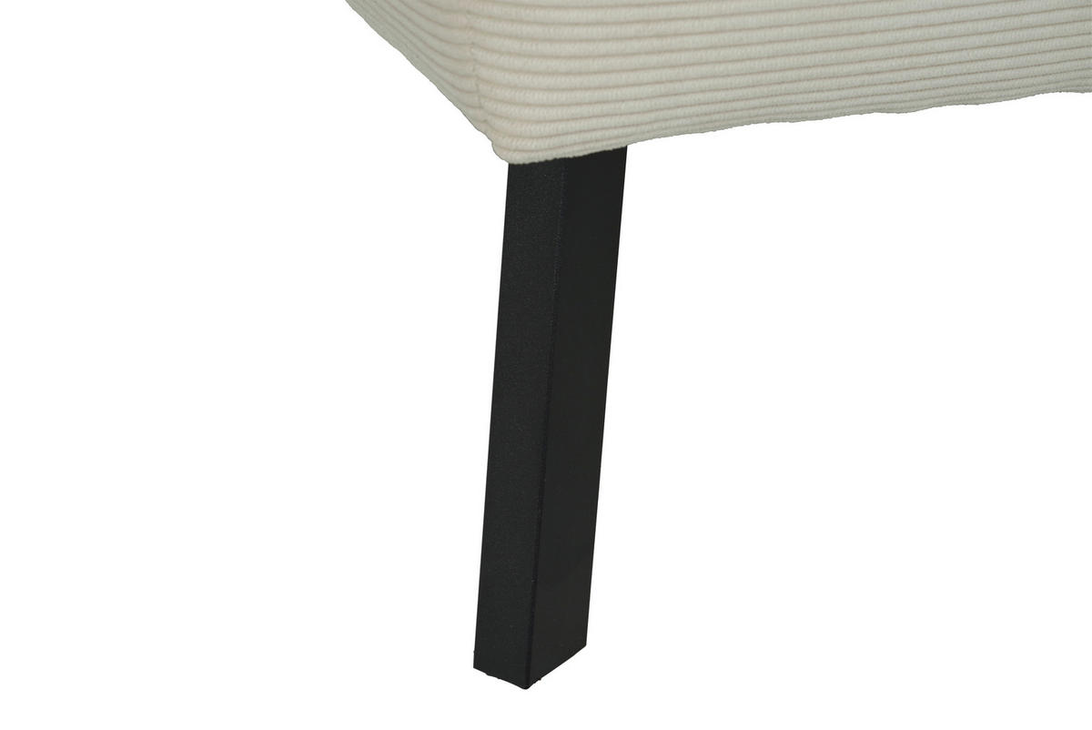 ECKSOFA in Feincord Beige  205/280 cm  - Beige/Schwarz, Design, Textil/Metall (205/280cm) - Xora