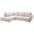 ECKSOFA  in Chenille Naturfarben  224/307 cm  - Schwarz/Naturfarben, KONVENTIONELL, Kunststoff/Textil (224/307cm) - Hom`in