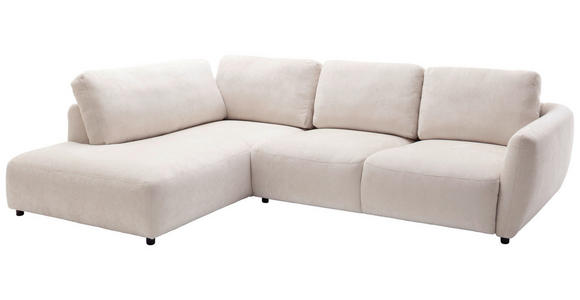 ECKSOFA  in Chenille Naturfarben  224/307 cm  - Schwarz/Naturfarben, KONVENTIONELL, Kunststoff/Textil (224/307cm) - Hom`in