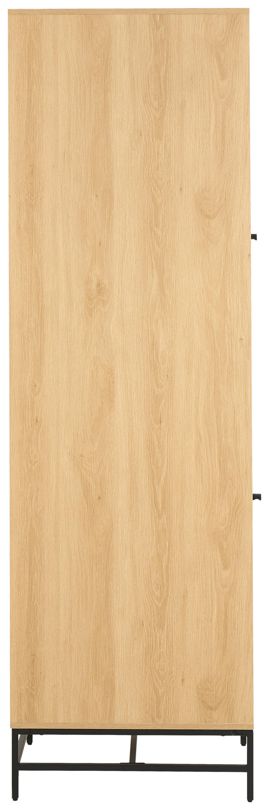 OMARA S KLASIČNIMI VRATI, furnirano hrast naravne barve, črna  - črna/naravne barve, Design, kovina/leseni material (51,1/200/60cm) - MID.YOU