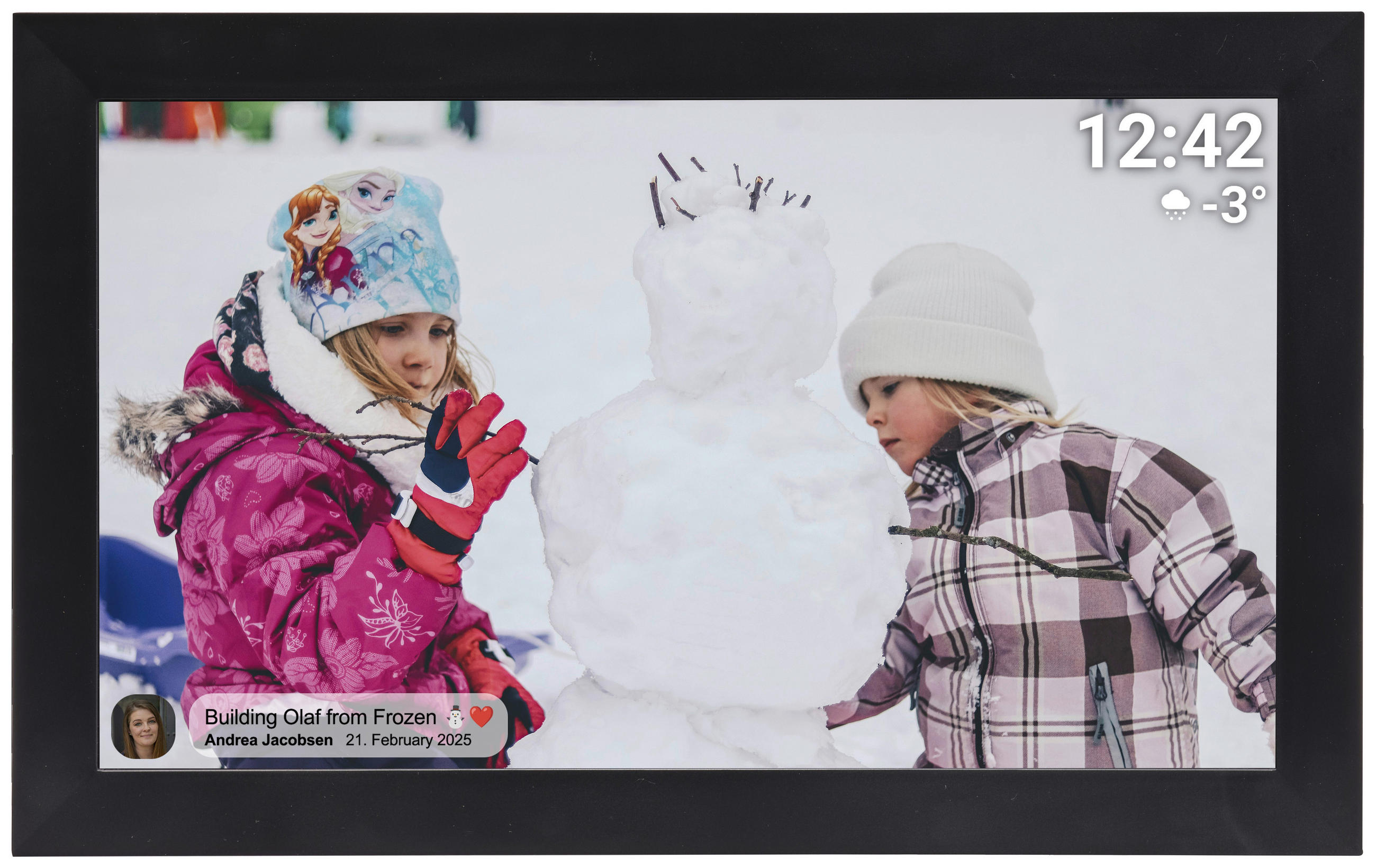 DIGITALER BILDERRAHMEN - Schwarz, Design, Kunststoff (39,6/24,5/2,7cm) - DENVER