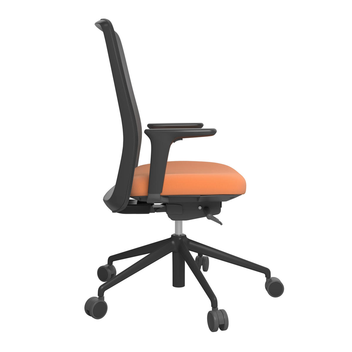 DREHSTUHL Orange, Schwarz  - Schwarz/Orange, MODERN, Kunststoff/Textil (70/103-115/70cm)