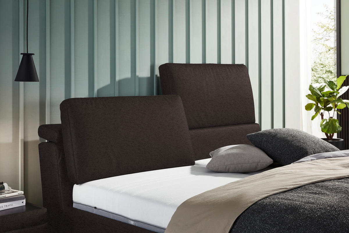 POLSTERBETT 200/200 cm  in Dunkelbraun  - Hellbraun/Anthrazit, Design, Holz/Textil (200/200cm) - Johann Jakob