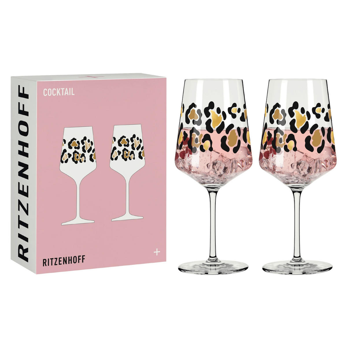 GLÄSERSET Cocktail  2-teilig  - Transparent/Goldfarben, Design, Glas - Ritzenhoff