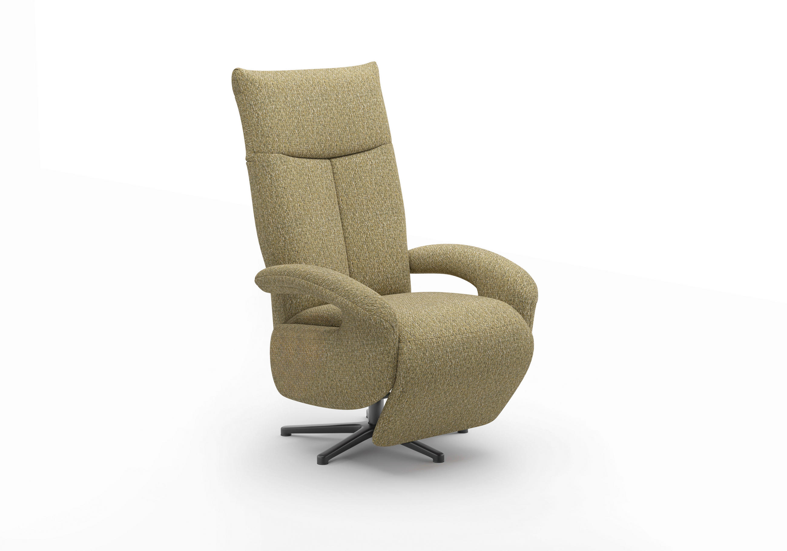 SESSEL in Chenille Olivgrün  - Schwarz/Olivgrün, Modern, Textil/Metall (74/112/82cm) - Sit & More