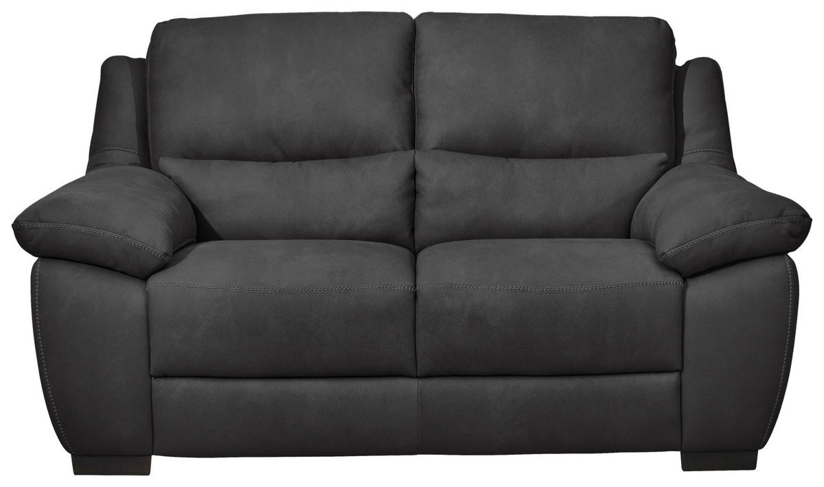 2-SITZER-SOFA Webstoff Dunkelgrau  - Wengefarben/Dunkelgrau, KONVENTIONELL, Holz/Textil (173/96/99cm) - Livetastic