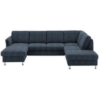 WOHNLANDSCHAFT in Flachgewebe Dunkelblau  - Chromfarben/Dunkelblau, Konventionell, Textil/Metall (168/305/200cm) - Beldomo System
